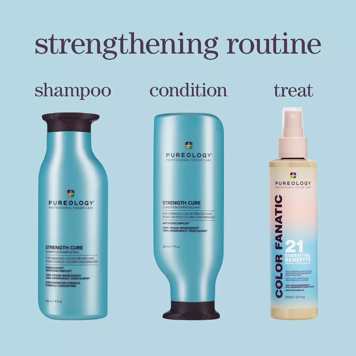 Strength Cure Shampoo and Conditioner Duo: Sulfate-Free Repairing Set for Damaged Hair