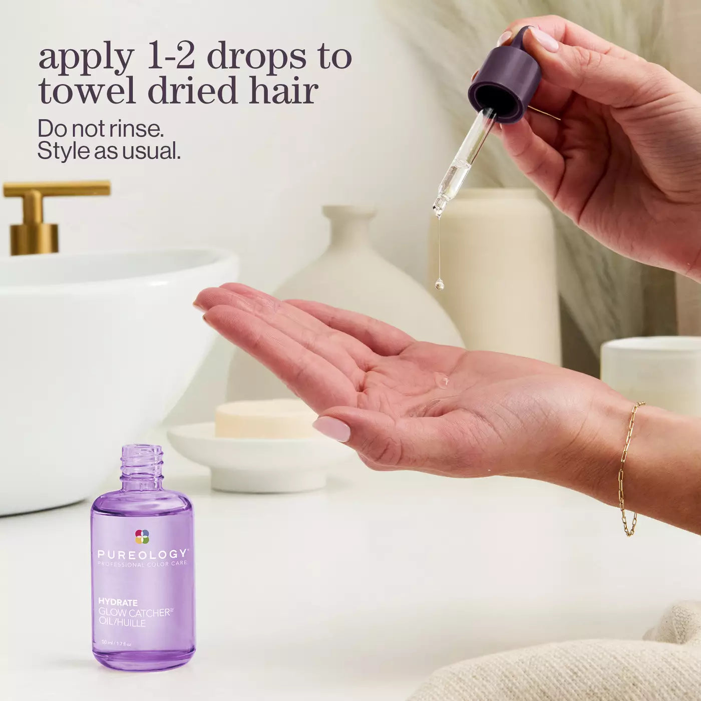 Hydrate Glow Catcher: Hydrating Hair Oil for Frizz Control & Shine